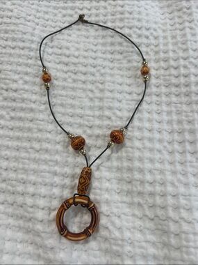 Handcrafted Brown Beaded Pendant Necklace